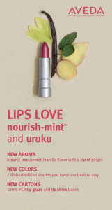 Aveda Lipstick Nourish-Mint and Uruku